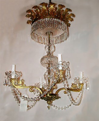 Lot 300 - Empire Style Gilt-Bronze and Cut Glass...