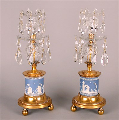 Lot 209 - Pair of George III Style Gilt-Bronze, Wedgwood...