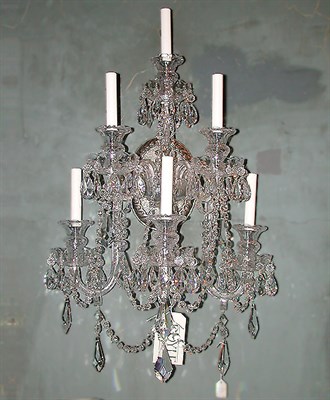 Lot 287 - George III Style Cut Glass Five-Light Sconce...
