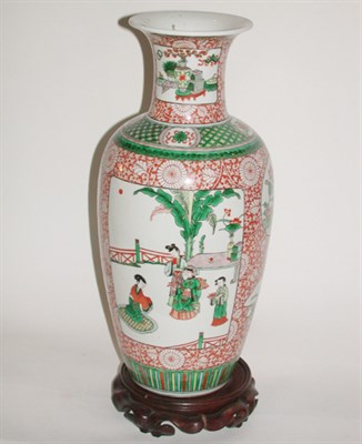 Lot 196 - Chinese Famille Verte Porcelain Vase The ovoid...