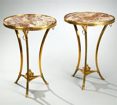 Lot 140 - Pair of Louis XVI Gilt-Bronze Gueridons Late...