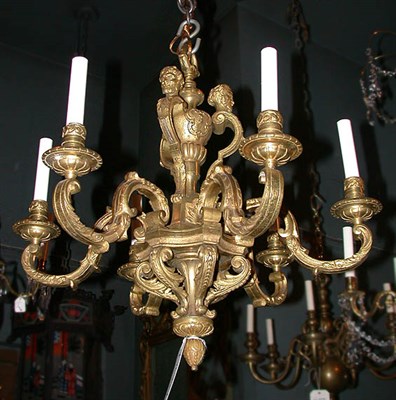 Lot 266 - Regence Style Gilt-Bronze Six-Light Chandelier...