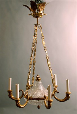 Lot 265 - Empire Style Gilt-Bronze and Cut Glass...