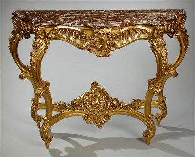 Lot 92 - Louis XV Style Gilt-Wood Console 19th Century...
