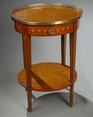 Lot 20 - Louis XVI Style Gilt-Bronze Mounted Marquetry...