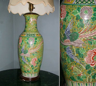 Lot 176 - Chinese Famille Verte Porcelain Vase Mounted...