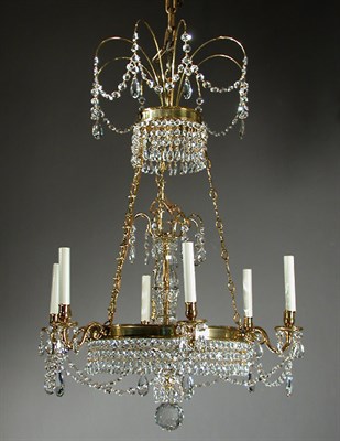 Lot 153 - Empire Style Gilt-Bronze and Cut Glass...