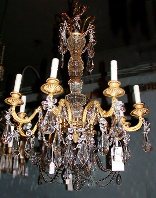 Lot 258 - Louis XVI Style Gilt-Bronze and Cut Glass...