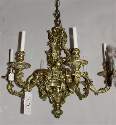 Lot 261 - Regence Style Gilt-Bronze Six-Light Chandelier...