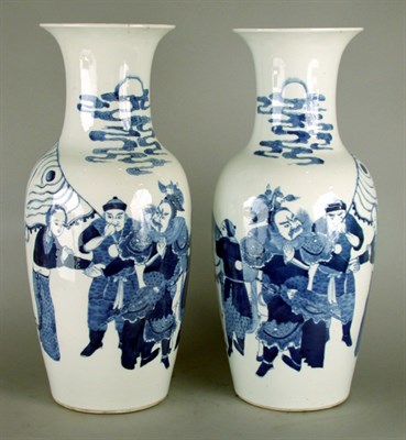 Lot 157 - Pair of Chinese Blue and White Porcelain Vases...