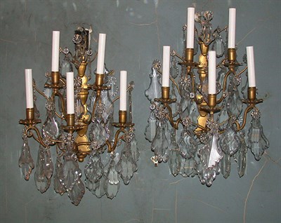Lot 34 - Pair of Louis XV Style Gilt-Bronze and Cut...