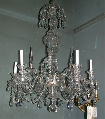 Lot 151 - George III Style Cut Glass Six-Light...