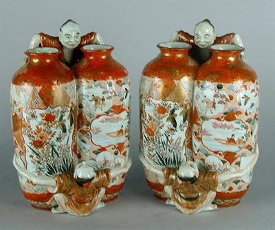 Lot 134 - Pair of Japanese Porcelain Vases Kutani, 19th...