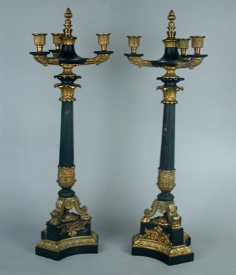 Lot 270 - Pair of Empire Style Gilt and Patinated-Bronze...