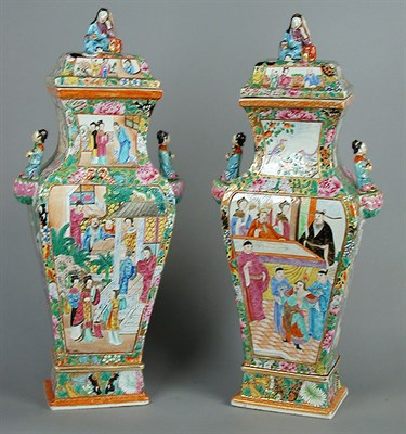 Lot 193 - Pair of Chinese Mandarin Palette Porcelain...