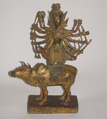 Lot 119 - Tibetan Gilt-Bronze Figure of Vishnu Depicting...