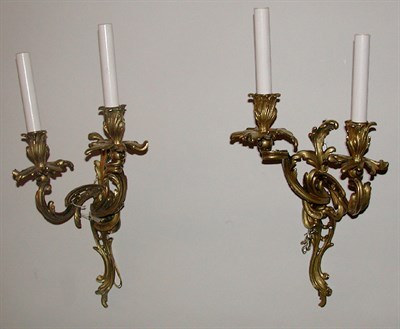 Lot 171 - Pair of Louis XV Style Gilt-Bronze Two-Light...