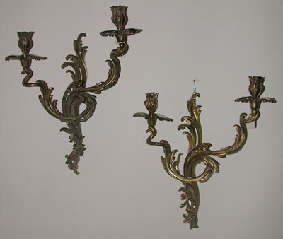 Lot 183 - Pair of Louis XV Style Gilt-Bronze Two-Light...