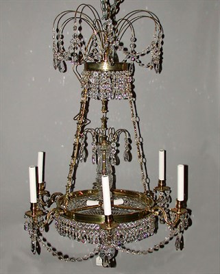 Lot 338 - Empire Style Gilt-Bronze and Cut Glass...