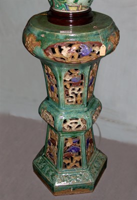 Lot 137 - Chinese Glazed Earthenware Pedestal 19th...