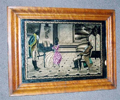 Lot 114 - English Reverse Glass Painting Of rectangular...
