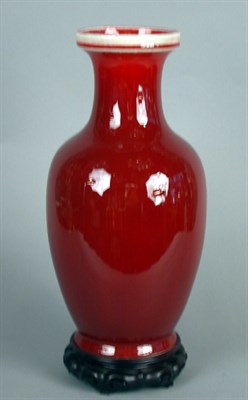 Lot 109 - Chinese Sang de Boeuf Porcelain Vase Of ovoid...