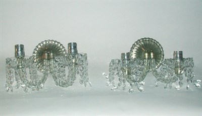 Lot 167 - Pair of George III Style Cut Glass Two-Light...