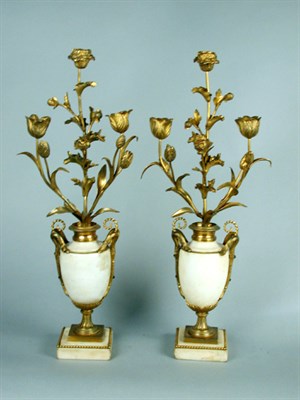 Lot 8 - Pair of Louis XVI Style Gilt-Bronze and Marble...