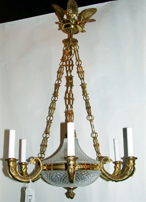 Lot 150 - Empire Style Gilt-Bronze and Cut Glass...