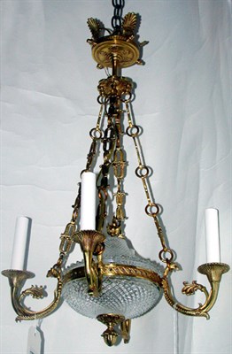 Lot 148 - Empire Style Gilt-Bronze and Cut Glass...