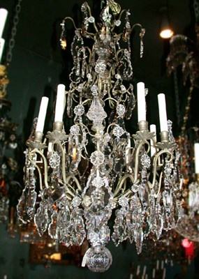 Lot 307 - Louis XV Style Silvered Metal and Cut Glass...