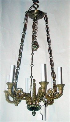 Lot 312 - Empire Style Gilt-Bronze Six-Light Chandelier...
