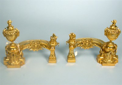 Lot 66 - Pair of Louis XVI Style Gilt-Bronze Chenets...