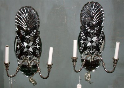 Lot 120 - Pair of William and Mary Style Mirrored Back...