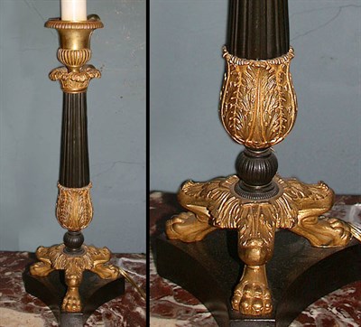 Lot 33 - Pair of Empire Style Gilt and Patinated-Bronze...