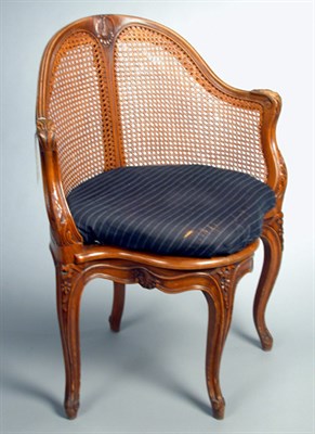 Lot 59 - Louis XV Style Beechwood and Caned Fauteuil de...