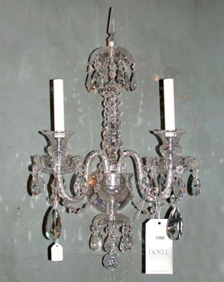 Lot 17 - Pair of George III Style Cut Glass Two-Light...