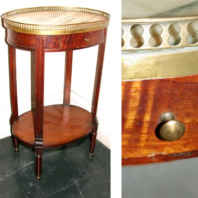 Lot 726 - Louis XVI Style Marble Top Mahogany Gueridon