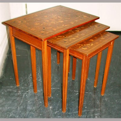 Lot 231 - Nest of Three Dutch Marquetry Inlaid Mahogany...