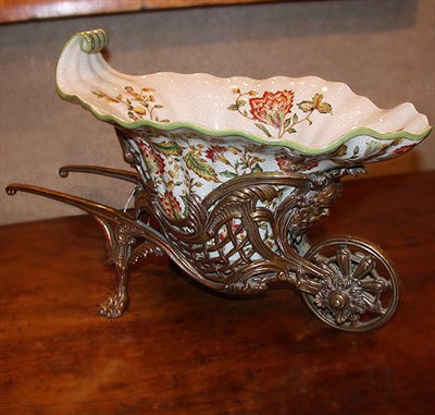 Lot 735 - Continental Gilt-Metal and Porcelain Centerpiece