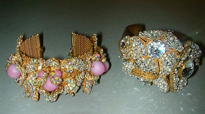 Lot 476 - Two Miriam Haskell Cuffs 1950s Each gilt-metal,...