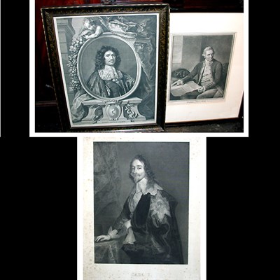 Lot 160 - After Anthony Van Dyck CARL I Engraving;...