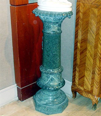 Lot 371 - Marble Pedestal The standard carved with...