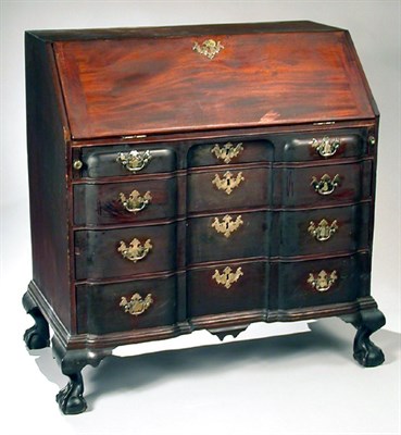 Lot 417 - Chippendale Mahogany Block-Front Slant-Front...