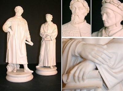 Lot 708 - Pair of Parian Figures Each of Dante or...