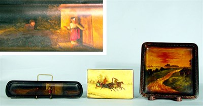 Lot 604 - Group of Three Russian Lacquered Articles
