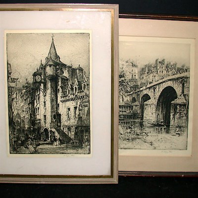 Lot 155 - Hedley Fitton [CANAL SCENE] and [STREET SCENE]...