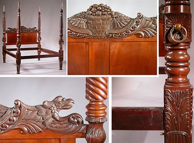 Lot 335 - Classical Mahogany Bed Philadelphia, 1825-1830...