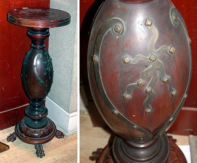 Lot 612 - Aesthetic Movement Iron Mounted Mahogany Pedestal