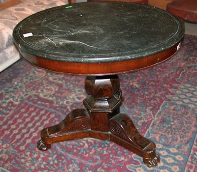 Lot 528 - Empire Style Marble Top Mahogany and Burl-Wood...